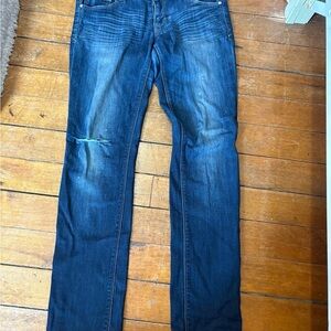 Express Blue Distressed Skinny Jeans